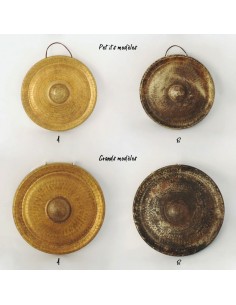 Gong tibétain en bronze-...