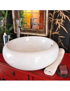 Lavabo en céramique ronde 2