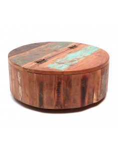 Table basse-coffre ronde...