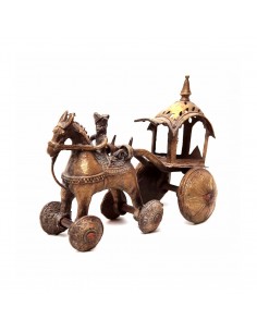 Char et chevalier en bronze